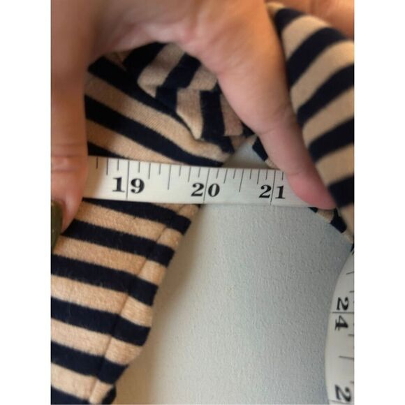 Talbots Navy & Tan stripped blazer as L stretchy preppy Career nautical - Picture 4 of 7